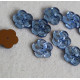 cabochon fleur bleue grise