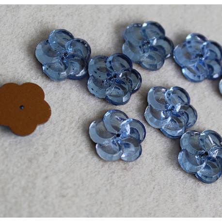 cabochon fleur bleue grise